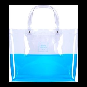 Opening Ceremony Medium Tote PVC Bag - Transparent Colorblock Blue